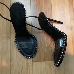 Alexander Wang Nova Clear Strap Studded Heels